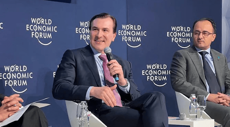 International Energy Forum Secretary-General Joe McMonigle at a WEF panel on an inclusive energy transition. (Joe McMonigle/ Twitter)