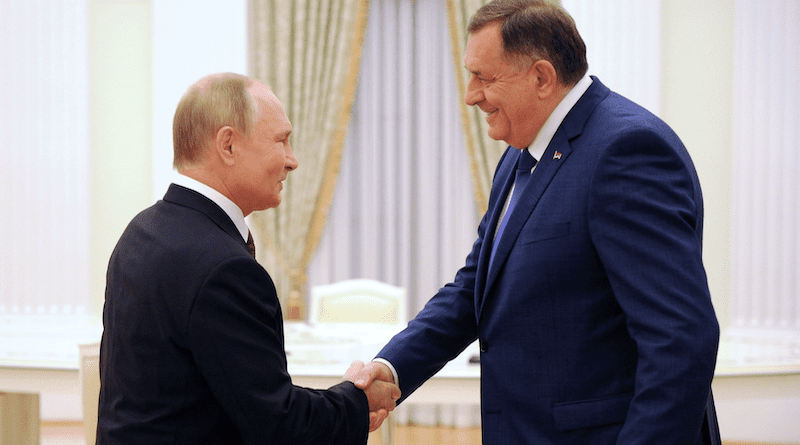 File photo of Russia's President Vladimir Putin with Bosnia and Herzegovina's Milorad Dodik. Photo Credit: Kremlin.ru