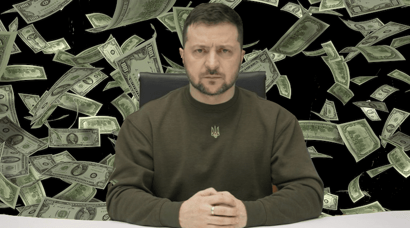 Zelensky money dollar Ukraine