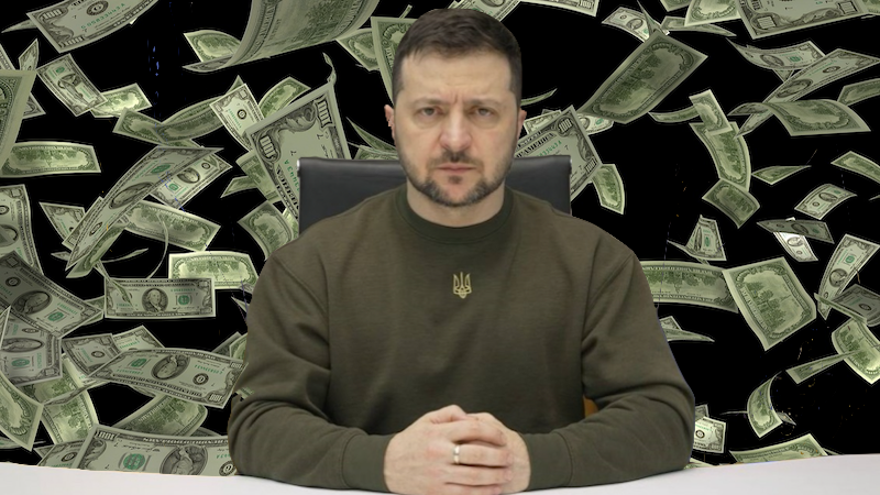 Zelensky money dollar Ukraine