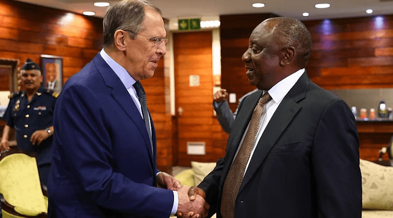 Russia's Minister of Foreign Affairs Sergey Lavrov with South Africa's President Cyril Ramaphosa. (photo supplied)