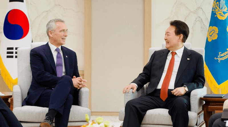 NATO Secretary General Jens Stoltenberg with South Korea's President Yoon Suk Yeol. Photo Credit: NATO