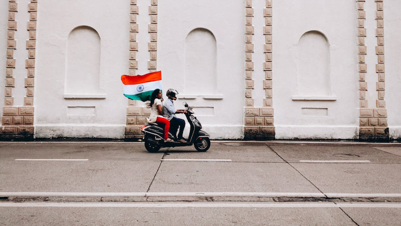 india flag scooter motorcycle