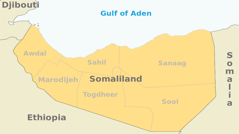 Map of Somaliland. Credit: Wikipedia Commons