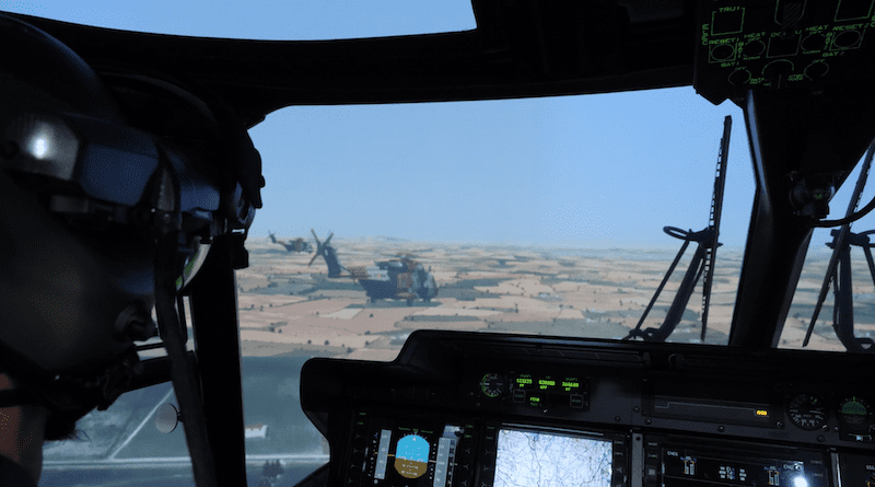 NH90 helicopter simulator. Credit: Indra