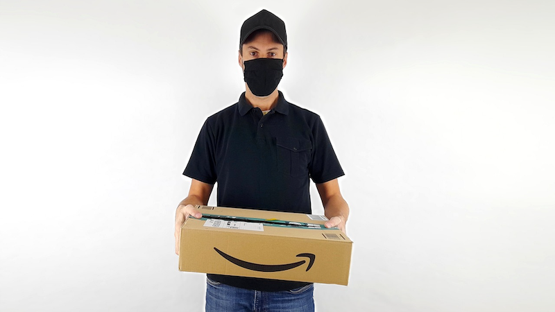 Delivery Man Parcel Package Transport Amazon Box