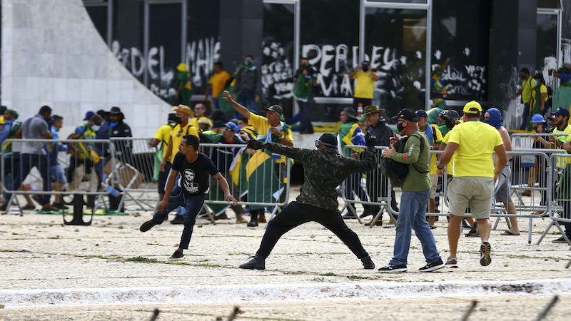 Rioters storm Brazil’s Congress, Supreme Court, presidential palace. Photo Credit: Marcelo Camargo, Agency Brasil, ABr