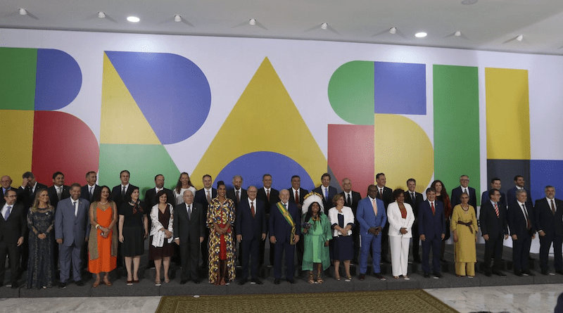 Brazil's President Luiz Inácio Lula da Silva with new cabinet members. Photo Credit: Tania Rego, Agencia Brasil, ABr