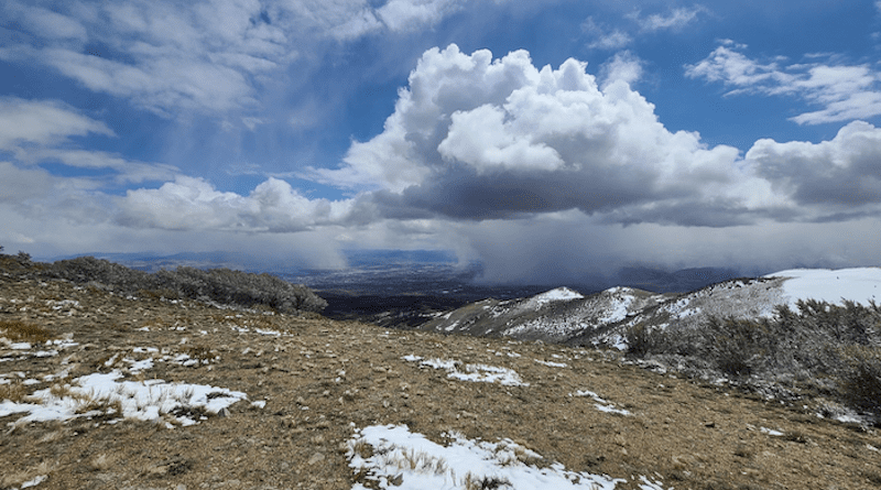 Snowmelt on Peavine Peak above Reno, NV. CREDIT: Photo by Jesse Juchtzer/DRI Science