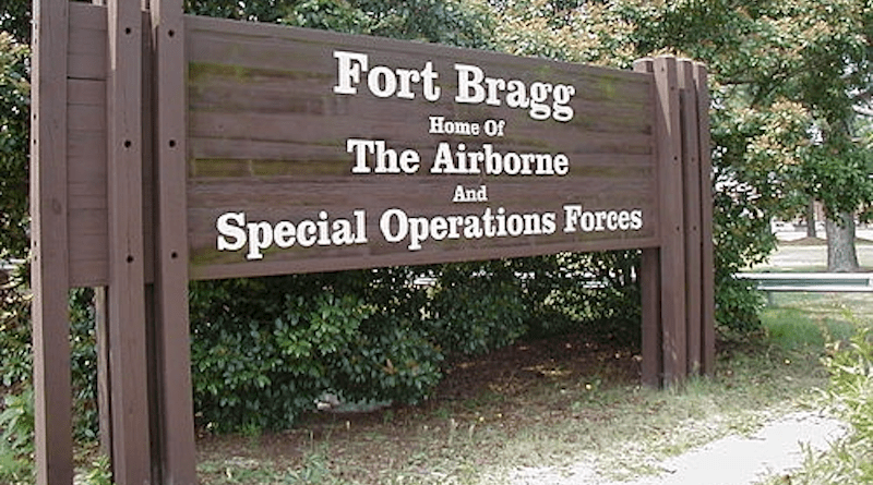 Fort Bragg has been been renamed Fort Liberty. Photo Credit: Fish Cop. - Blashfield Sign Company, Wikipedia Commons