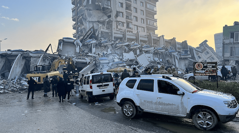 Aftermath of earthquake in Hatay, Turkey. Photo Credit: Hilmi Hacaloğlu, Wikimedia Commons