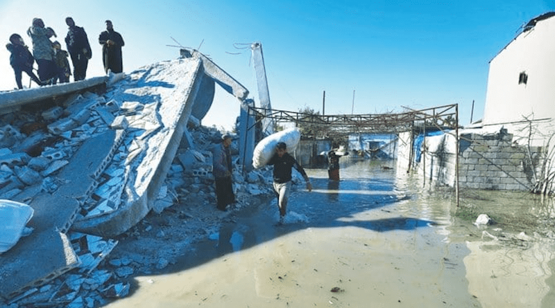 Residents of Al-Taloul in the northwestern Syrian province of Idlib were left homeless and exposed to freezing winter conditions after Monday’s earthquake destroyed a dam and flooded their village. (Supplied)