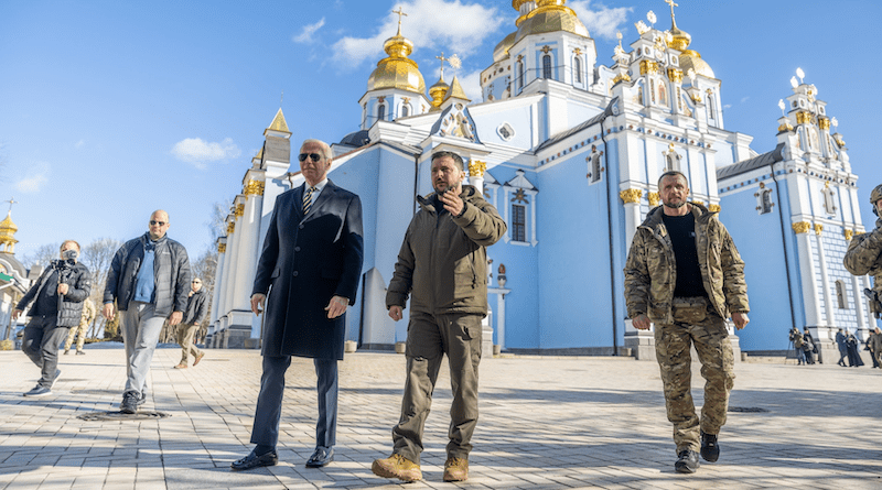 US President Joe Biden with Ukraine's President Volodymyr Zelenskyy in Kyiv. Photo Credit: The White House