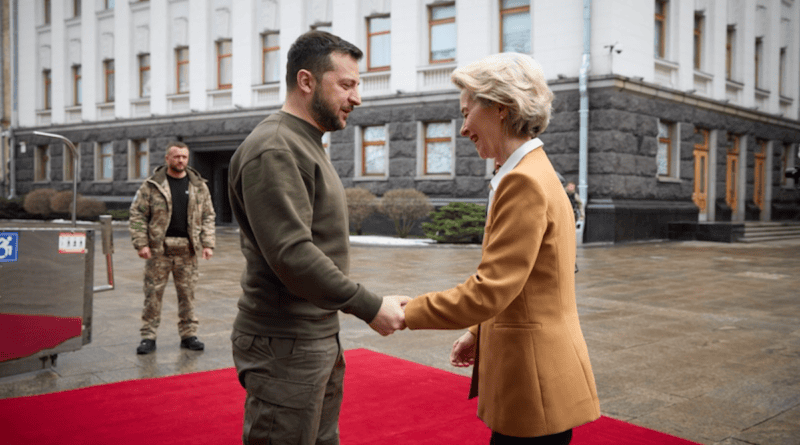 Ukraine's President Volodymyr Zelenskyy with European Commission President Ursula von der Leyen. Photo Credit: Ukrainian Presidential Press Office