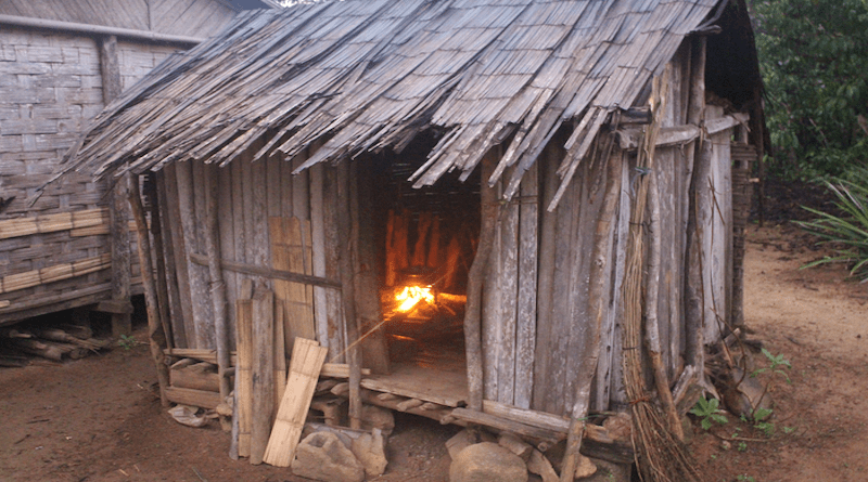 A small home in Madagascar containing a typical wood-fired cooking area. Indoor air quality and deforestation are huge consequences of traditional cooking. CREDIT: Charles Nunn, Duke University