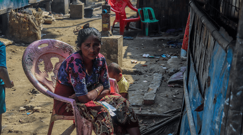 The Baw Du Pha camp for internally displaced people (IDPs) in Sittwe, pictured in January 2023. Photo Credit: DMG