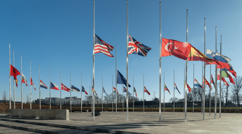 Flags of all 30 NATO Allies as well as the NATO flag at half-mast at NATO Headquarters to honour the victims and in solidarity with Turkey. Photo Credit: NATO