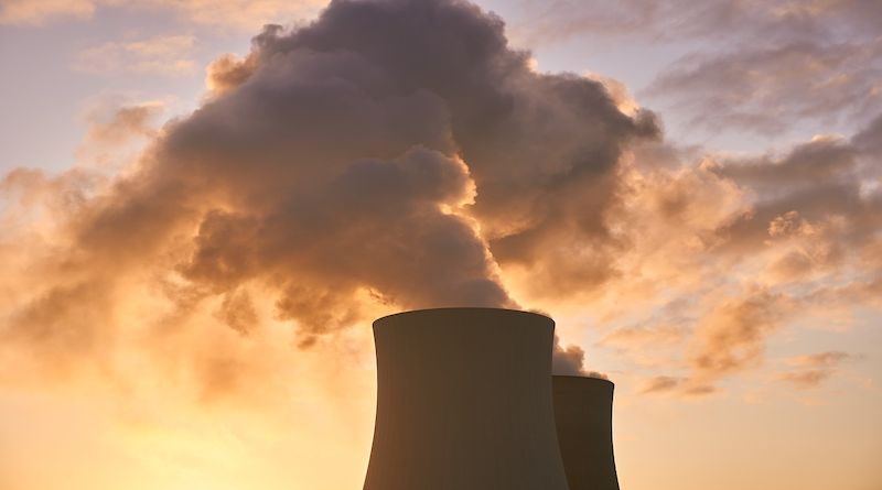 Nuclear Power Plant Cooling Tower Water Vapor Clouds