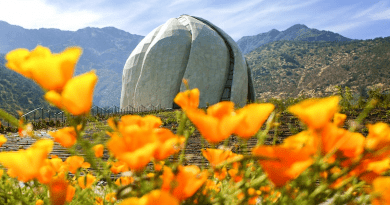 A view of the Bahá’í House of Worship in Chile in its natural surroundings. Photo Credit: BWNS