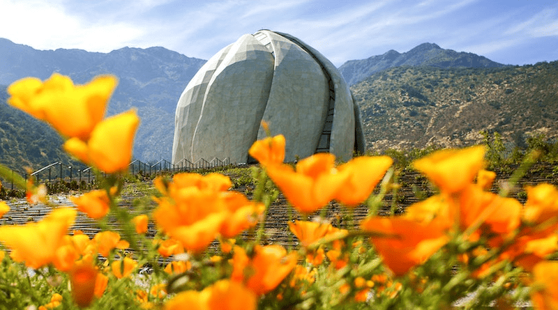 A view of the Bahá’í House of Worship in Chile in its natural surroundings. Photo Credit: BWNS