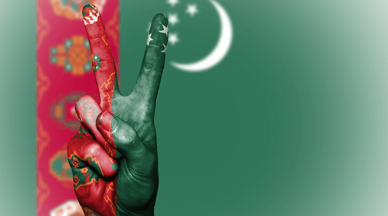 Flag Turkmenistan Peace Hand Nation Background Banner