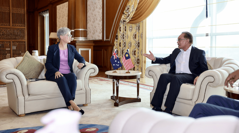 Australia's Foreign Minister Penny Wong with Malaysia's Prime Minister Anwar Ibrahim. Photo Credit: Australia Foreign Ministry, Twitter
