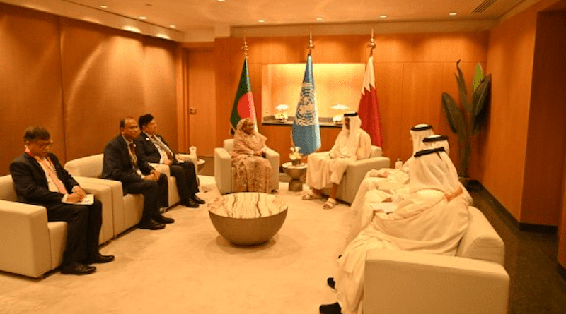 Bangladesh's Prime Minister Sheikh Hasina with the Emir of Qatar Sheikh Tamim bin Hamad Al Thani. Photo Credit: Bangladesh PM Office