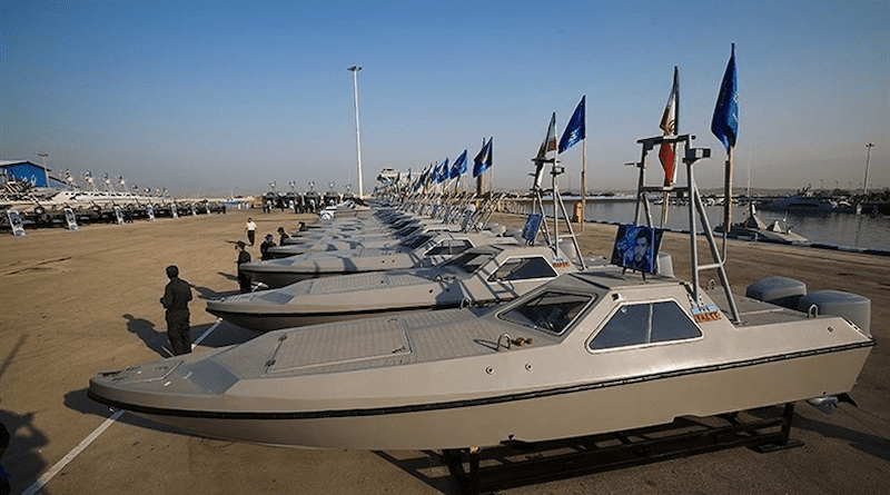 Iranian Navy IRCG Navy speedboats. Photo Credit: Tasnim News Agency