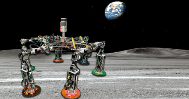 A team of MIT engineers is designing a kit of universal robotic parts that an astronaut could easily mix and match to build different robot “species” to fit various missions on the moon. CREDIT: Courtesy of George Lordos, et al; edited by MIT News