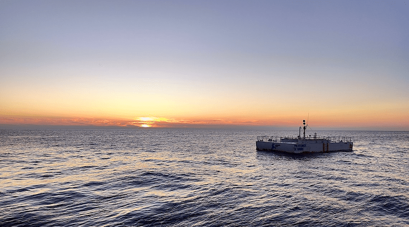 ISWEC (Inertial Sea Wave Energy Converter) located about 800 metres off the coast of the island of Pantelleria, Italy. Photo Credit: Eni