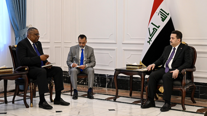 Secretary of Defense Lloyd J. Austin III with Iraq's Prime Minister Mohammed Shia al-Sudani. Photo Credit: DOD