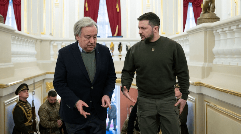 UN Secretary-General António Guterres in Kyiv with Ukraine's President Volodymyr Zelenskyy. Photo Credit: Ukraine Presidential Press Service