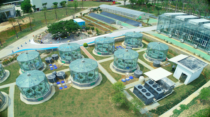 The system controls the atmospheric carbon dioxide concentrations, flooding time, temperature, light, humidity and other environmental factors suitable for the study of costal wetland ecosystems global change manipulations. CREDIT: Jialin Zhang from Xiamen University