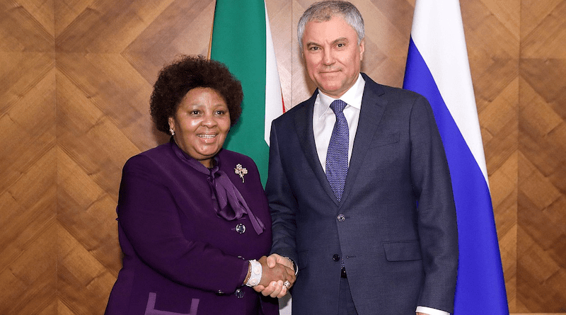 South African Mapisa-Nqakula and Russia's State Duma Speaker Volodin (photo supplied)