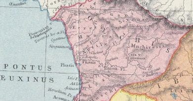 A fragment of the 1907 map of the ancient Caucasus showing the Colchis region. Credit: Samuel Butler (1774–1839), Wikipedia Commons