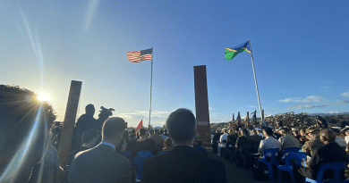 U.S. and Solomon Islands flags at the Guadalcanal Memorial in Solomon Islands on August 6, 2022 [State Department photo/ public domain]