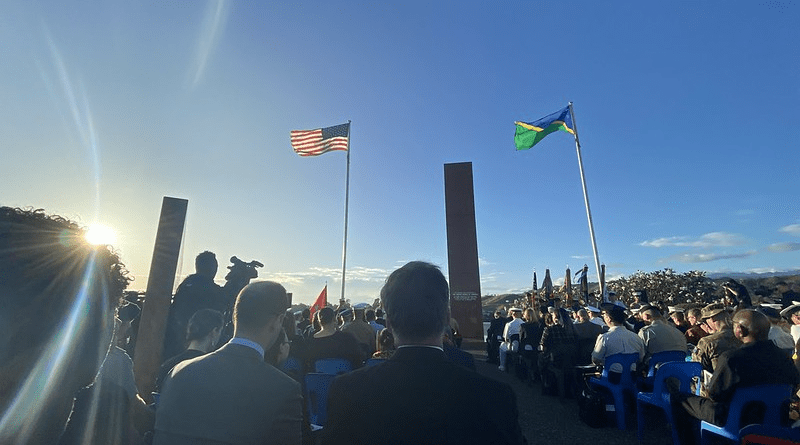 U.S. and Solomon Islands flags at the Guadalcanal Memorial in Solomon Islands on August 6, 2022 [State Department photo/ public domain]
