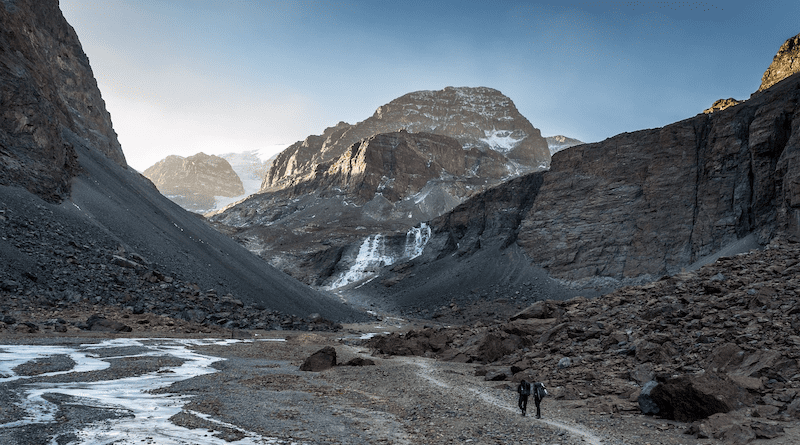 Andes Cordillera Mountaineering Dawn Frozen River