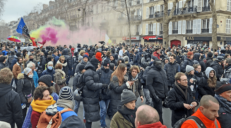 File photo of protests in France against pension reform. Photo Credit: Roland Godefroy, Wikipedia Commons