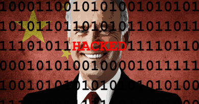 Joe biden china cyber threat hacker flag
