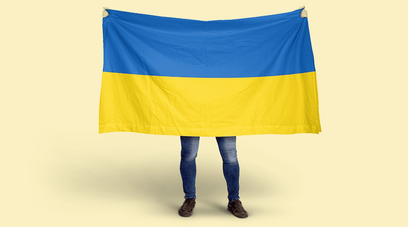 Flag Ukraine Man Ukrainian Flag Symbol Banner