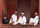 Mosque Muslims Men Rest People Group Sitting India