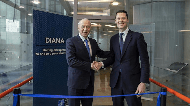 NATO Deputy Secretary General Mircea Geoană and UK Minister for Defence Procurement Alex Chalk open the first regional office of NATO’s Defence Innovation Accelerator for the North Atlantic (DIANA) at the Imperial College London Innovation Hub. Photo Credit: NATO