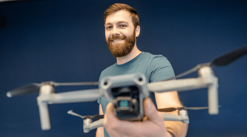 The security of drones was already the subject of Nico Schiller’s master’s thesis at Ruhr University Bochum. He is currently researching this topic for his doctorate. CREDIT: RUB, Marquard