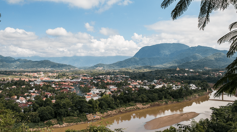 Laos Mekong River River Brown Water Mountains Sky Sand Mining