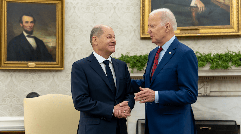 Germany's Chancellor Olaf Scholz with US President Joe Biden. Photo Credit: White House