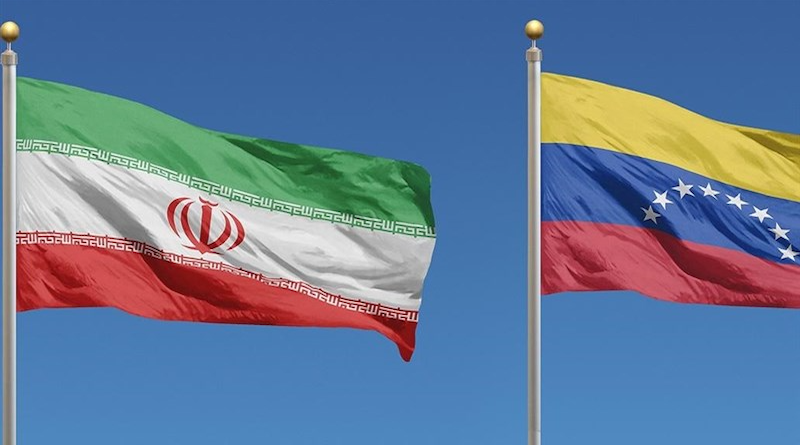 Flags of Iran and Venezuela. Photo Credit: Tasnim News Agency