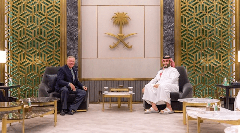 US Senator Lindsey Graham with Crown Prince Mohammed bin Salman during his visit to Saudi Arabia. (SPA)