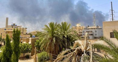 Smoke rises following a bombing in the Al-Tayif neighbourhood of Khartoum, Sudan. Photo Credit: Open Source