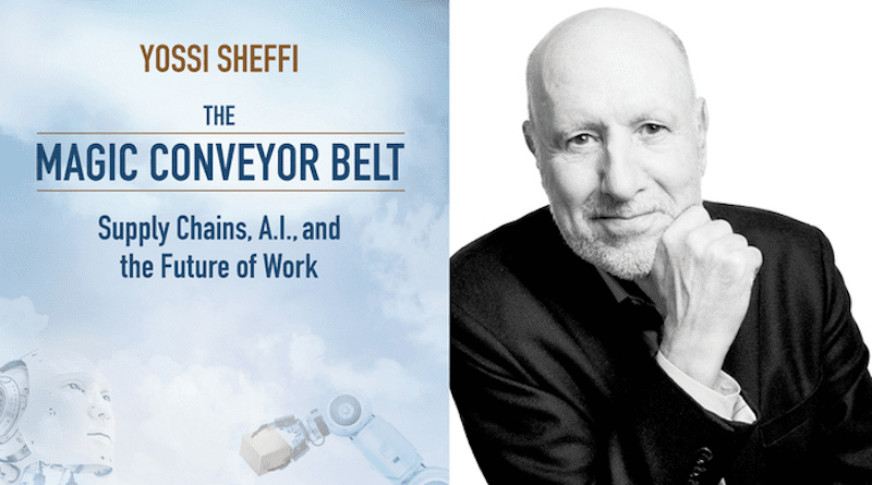 MIT Professor Yossi Sheffi discusses his new book, “The Magic Conveyor Belt,” which is about AI, supply chains, and the future of work. CREDIT: Image courtesy of Yossi Sheffi